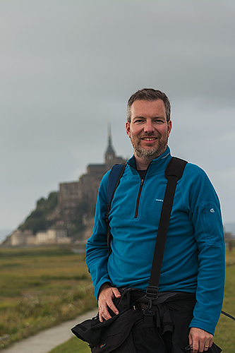 Mike at Mont St Michel, France