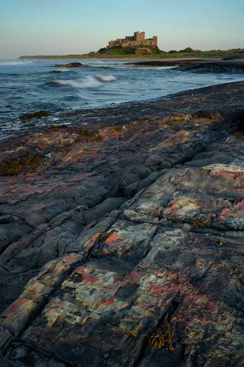 Bamburgh beach sunset